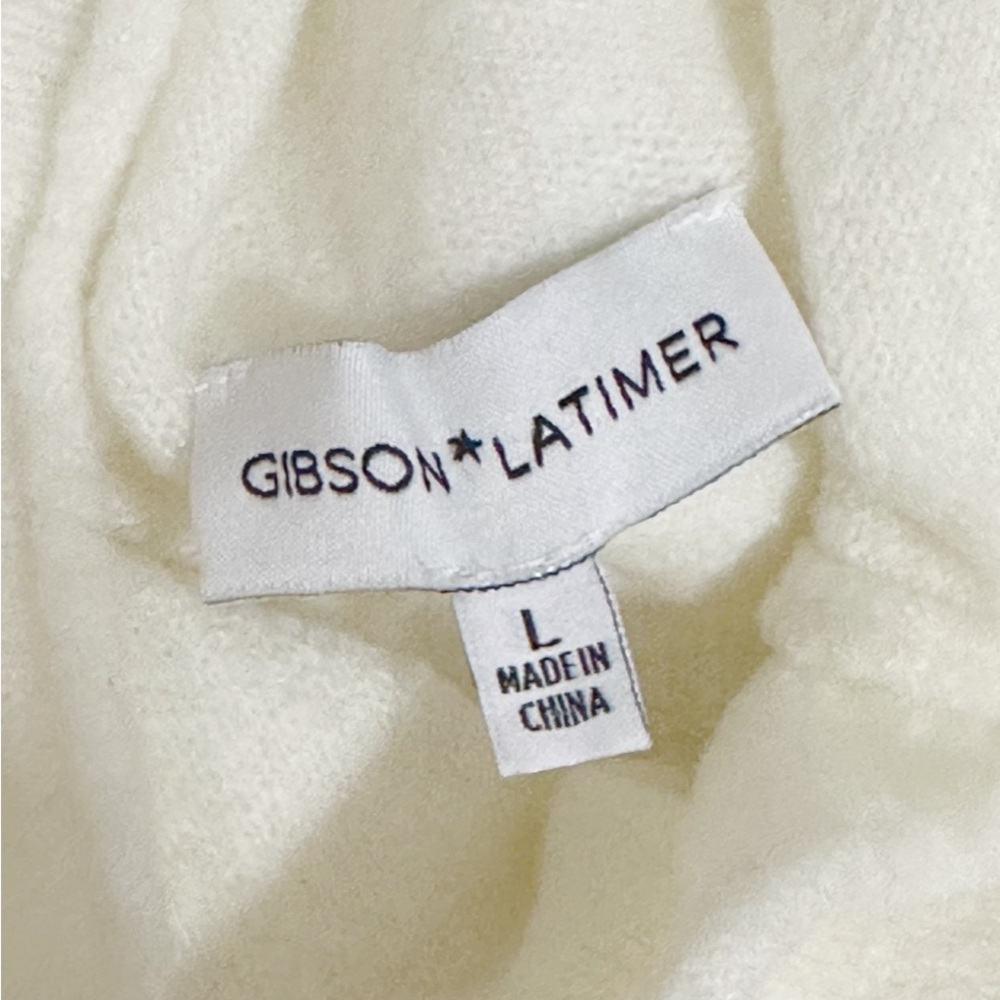 Gibson Latimer Cream Soft Stretchy Mock Neck Women’s Sweater - Size Large - Picture 4 of 5